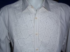 Kenneth Cole Men's Shirt 100 Cotton Size L Long Sleeve Spread Collar NWOT