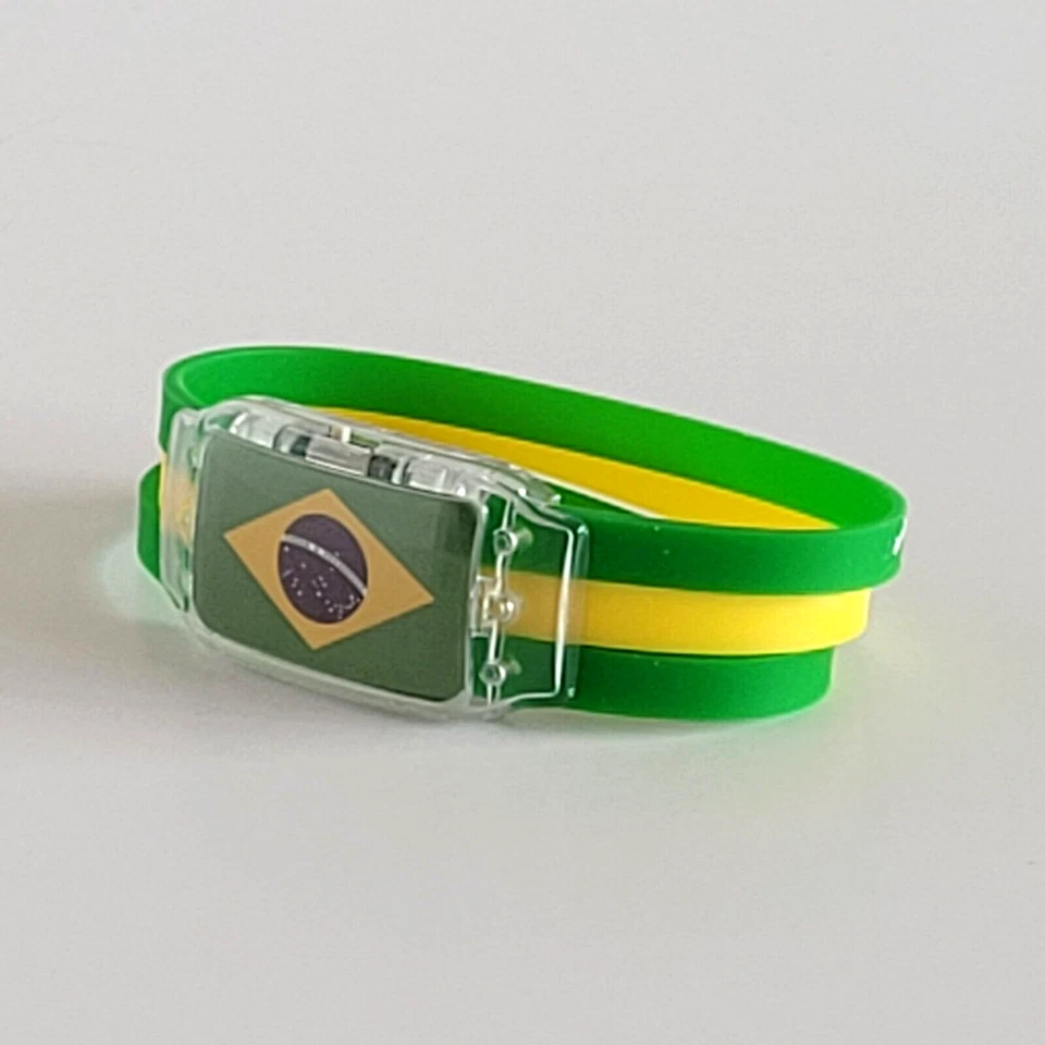 Национальный флаг светодиодный силиконовый браслет зарево Бразилия Бразилия - новый - Изображение 2 из 4