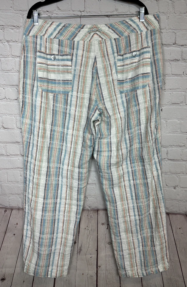 Sundance Striped Cotton casual beachy striped pants, sz PXL, GUC - Image 4 of 4