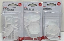 Safety Outlet Covers 8 Clear Covers Electrical Outlets 50271 Lot of 3 New