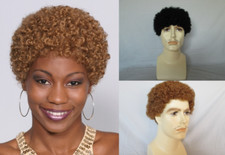 70S 80S MENS WOMEN MALE DISCO SHORT TIGHT SMALL CURLS AFRO WIG JERRY JHERI CURL 