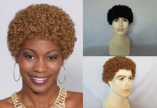 70S 80S MENS WOMEN MALE DISCO SHORT TIGHT SMALL CURLS AFRO WIG JERRY JHERI CURL 