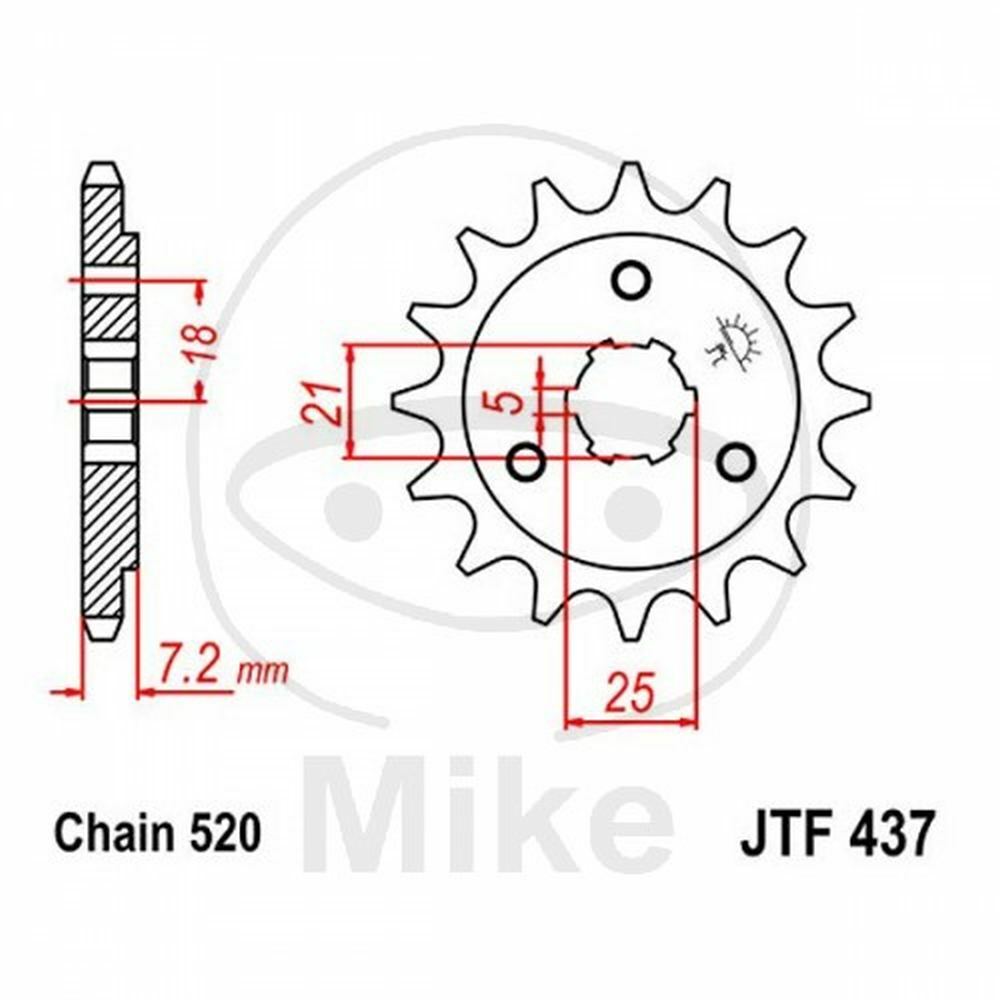 PIGNONE Z16 520 726.19.28 PER SUZUKI 600 DR R / DR S 1985-1989