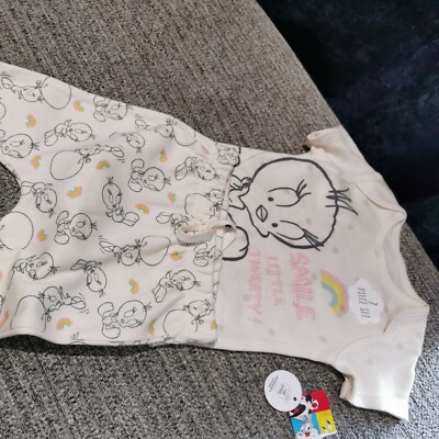 Warner Brothers Tweety Pie 2-teiliges Set Babys Outfit Smile Little Tweety 6-9 M