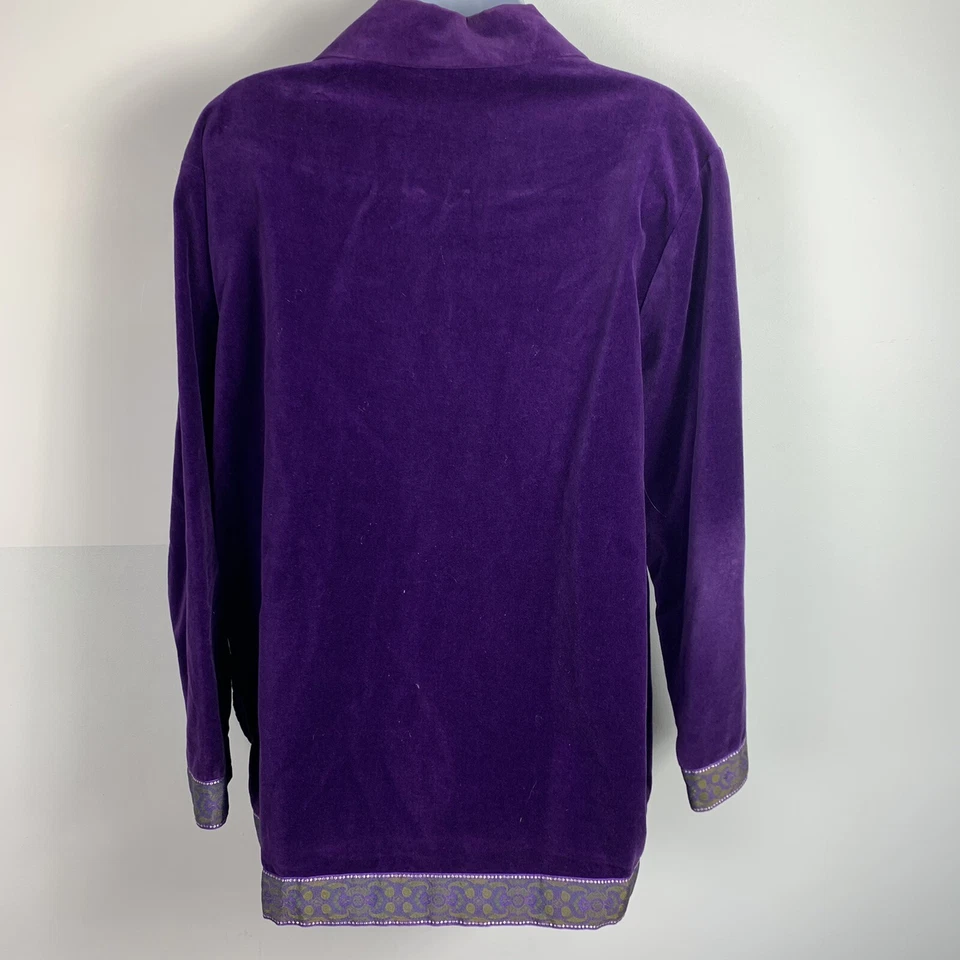 Blazer Jessica Holbrook Mujer Talla M Púrpura Abotonado Floral Bordado DE COLECCIÓN Foto 2 de 4