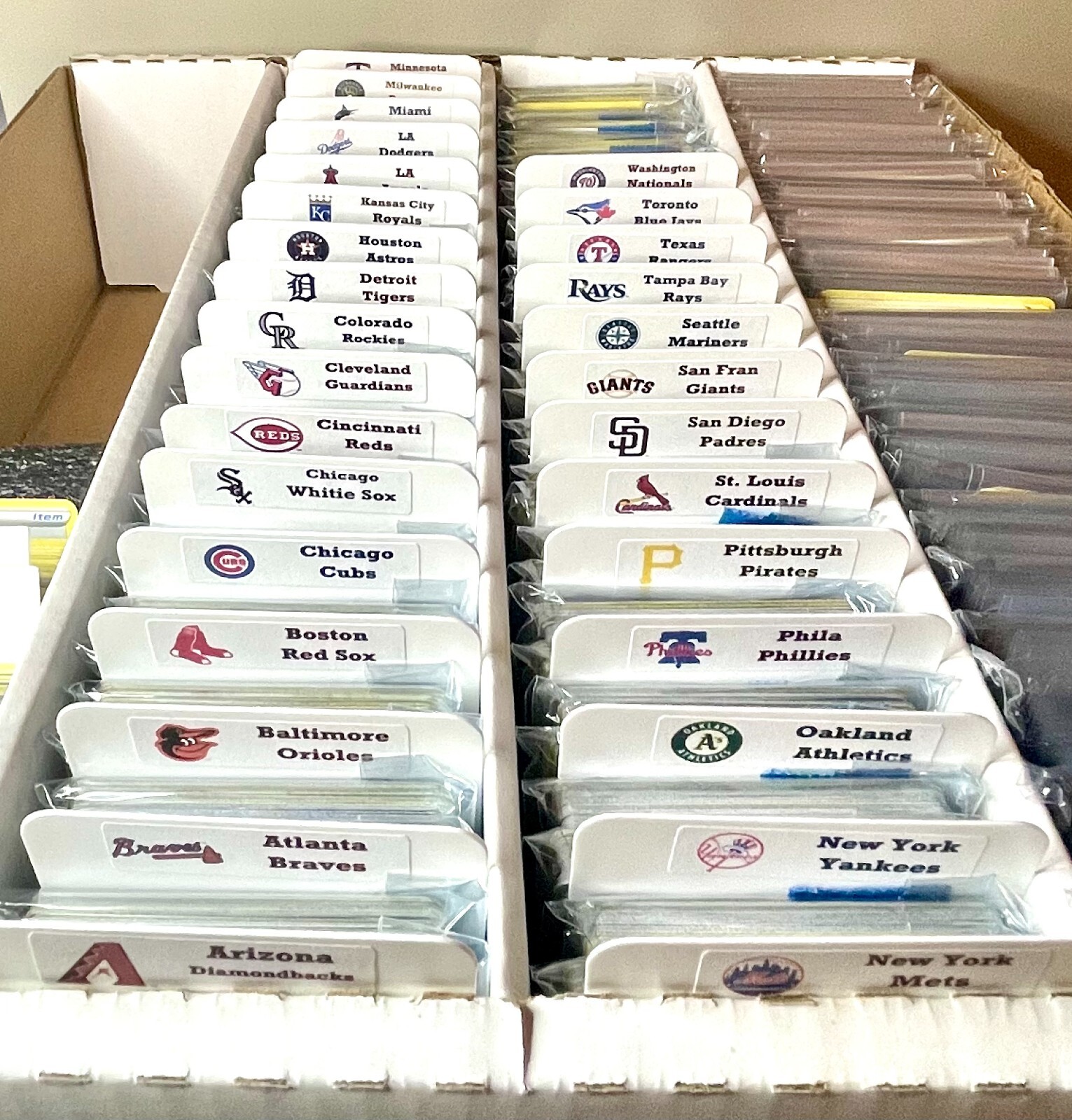 3 League Tall Sports Card Dividers Bundle Package Custom Label Set (MLB