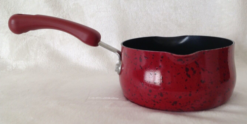 Paula Deen Cookware 1 Qt Quart Signature Saucepan Red Speckled Pot