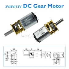 DC 3V/6V/12V GA12-N20 Micro Speed Reduction Electric Gear Motor Metal  Gearbox