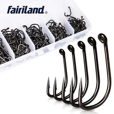 250pcs/lot Fishing Hook Carbon Stainless Steel Black Coated Mixed Sizes Fishhook
