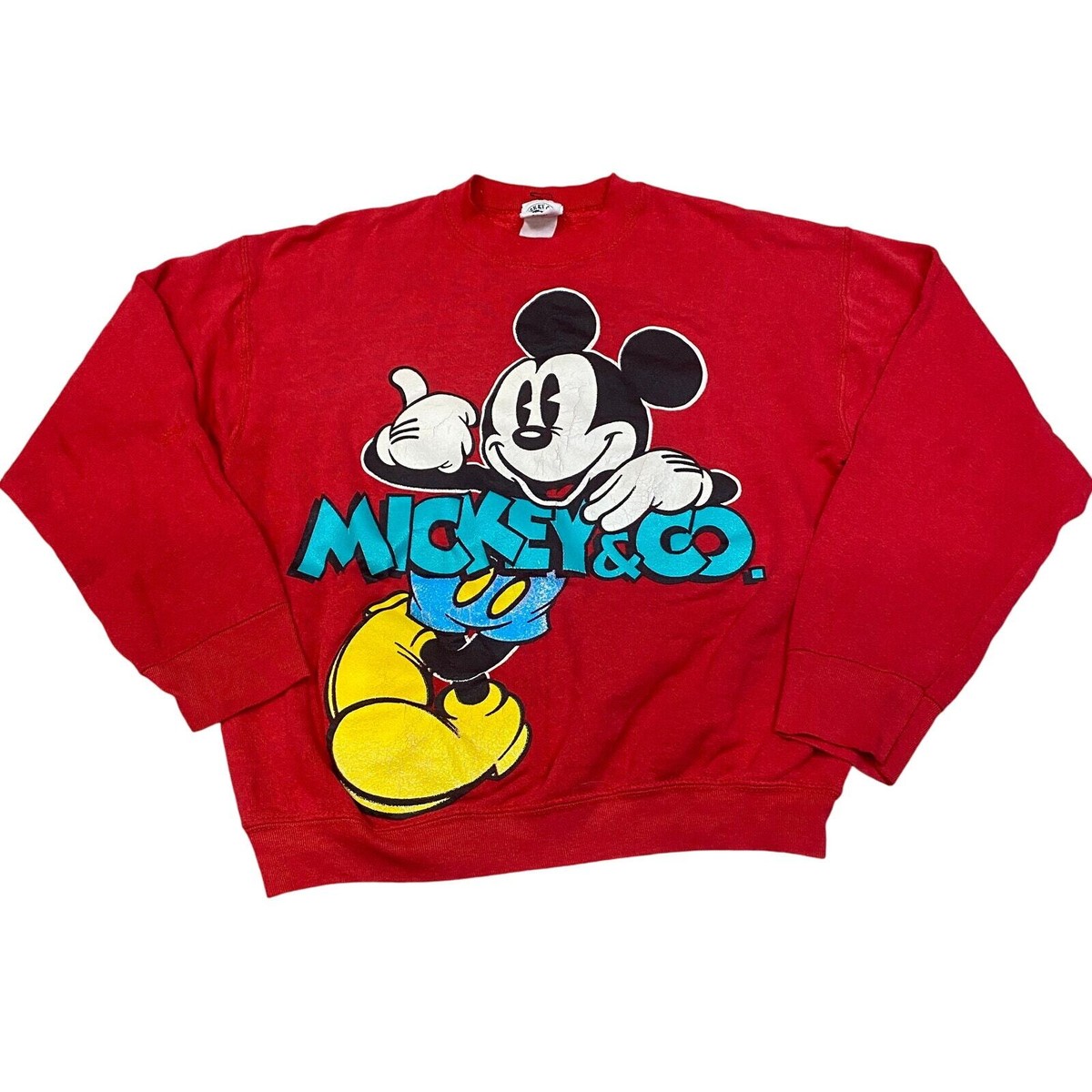 90s 値下げMICKEYu0026CO. 90sDisneyミッキーマウス 刺繍 スウェット 