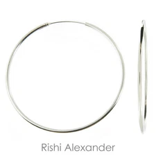 925 Sterling Silver 1.5mm Endless Hoop Earrings All Sizes