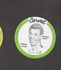 1975-76 Carvel Basketball Discs Green Border CHARLIE SCOTT  **HOFer**