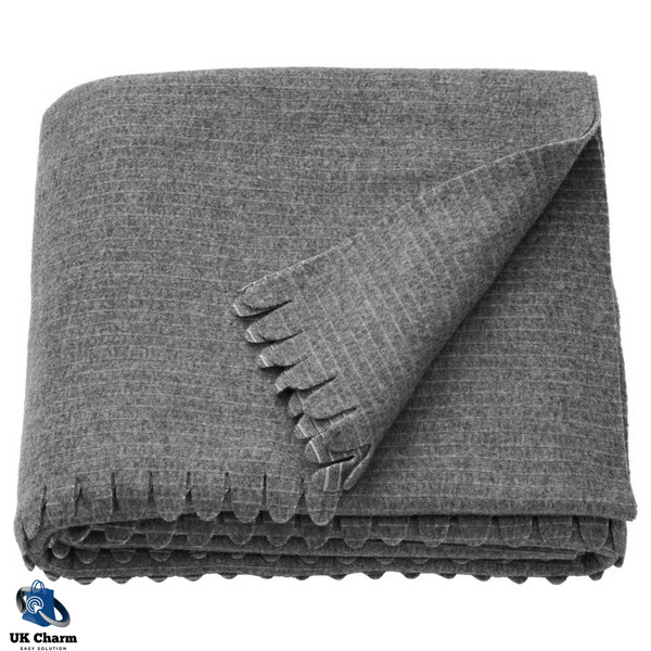 Colcha manta gris IKEA súper suave ligera cálida y acogedora 150x210 cm