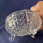 Vintage Clear Cut Glass Compote Star Footed Contemporary Candy Dish Nut Bowl — photo 8