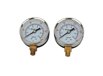 Lot of (2) Air Pressure Gauge 2-1/4'' Dial 0-200 PSI 1/8'' NPT JS-18