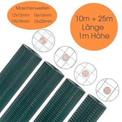 ESTEXO Volierendraht 4eck Voliere Käfig Maschendrahtzaun Gartenzaun Zaun Grün Drahtzaun