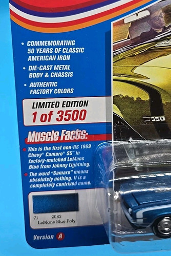 Johnny Lightning 1969 Chevrolet Camaro SS 1:64 ** 50 YEARS / MUSCLE CARS USA - Imagen 3 de 20