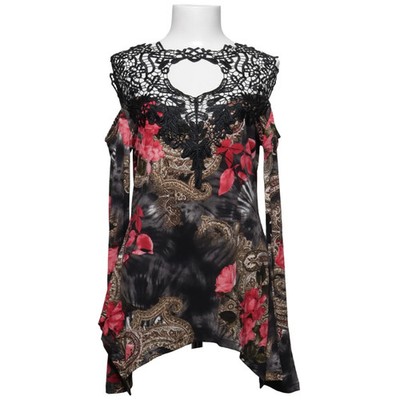 Bodyflirt Boutique, Top, Größe: 40/42, Schwarz/Rot/Mehrfarbig #jcw