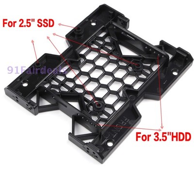 5.25'' to 3.5'' SSD HDD Adapter Bracket Optical Drive Bay Hard Drive Caddy Tray US