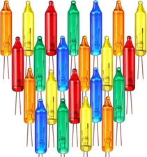 Mudder 50 Pcs Christmas Mini Replacement Light Bulbs 2.5V*0.17A, Colorful 