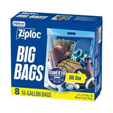 10 Gallon XXL Reusable Storage Bags Extra Large Plastic Zipper Bags 8 Pack