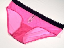 NEW VICTORIA'S SECRET PINK Mesh Hiphugger Panty VS Radiant Rose Pink MEDIUM