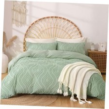 Duvet Cover Queen Size, Teal Blue Tufted Queen 3pc Queen 90 90 inch C  teal