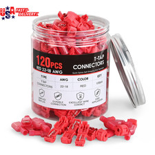 120PCS/60 Pairs Quick Splice Disconnect Wire Terminals T-Tap Spade Connectors Re