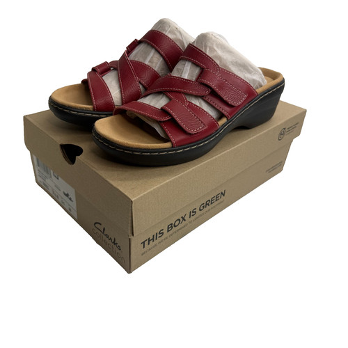 Clarks Women's Merliah Karli Slip-on Strappy Sandals Size 7.5 M (Red) Brand New