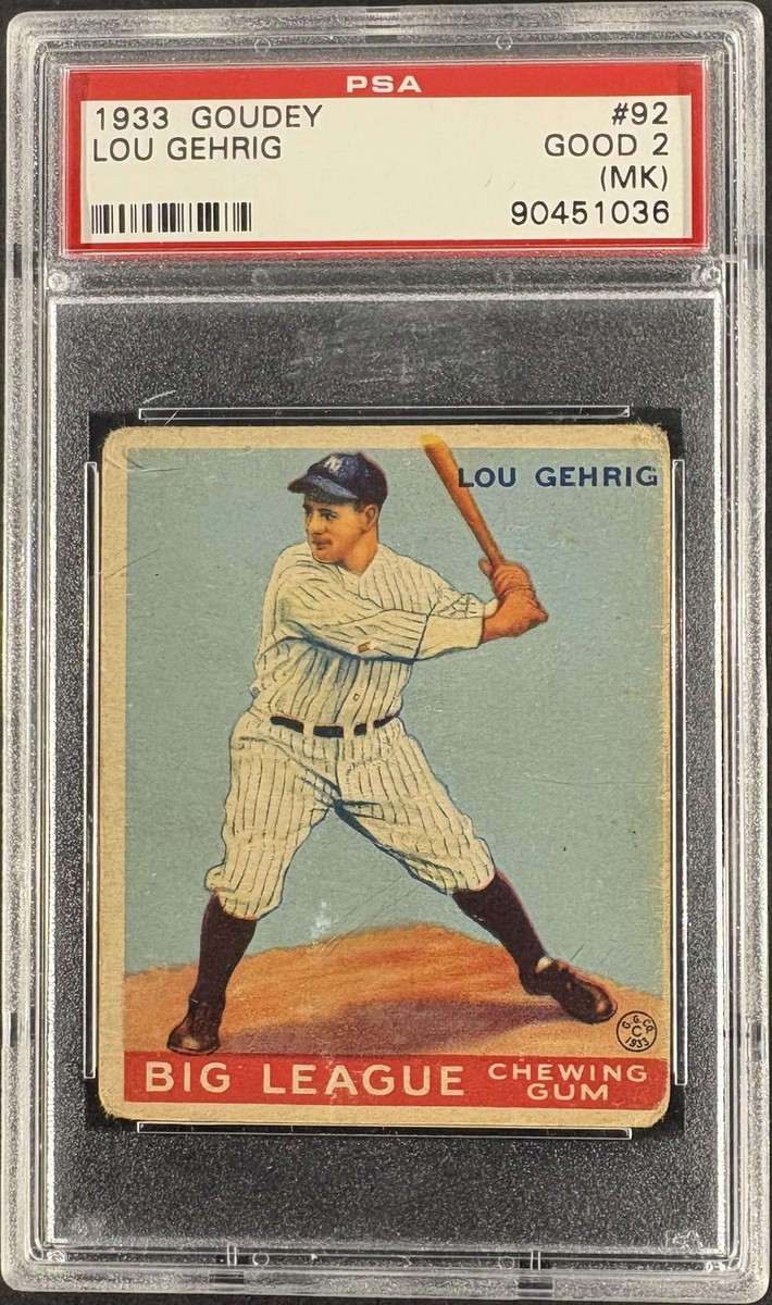 1933 Goudey (R319) #92 Lou Gehrig PSA 2 mk Nice Color | eBay