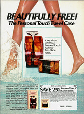 Piernas de afeitar Schick Personal Touch 1983 afeitado cosmético estampado vintage AD