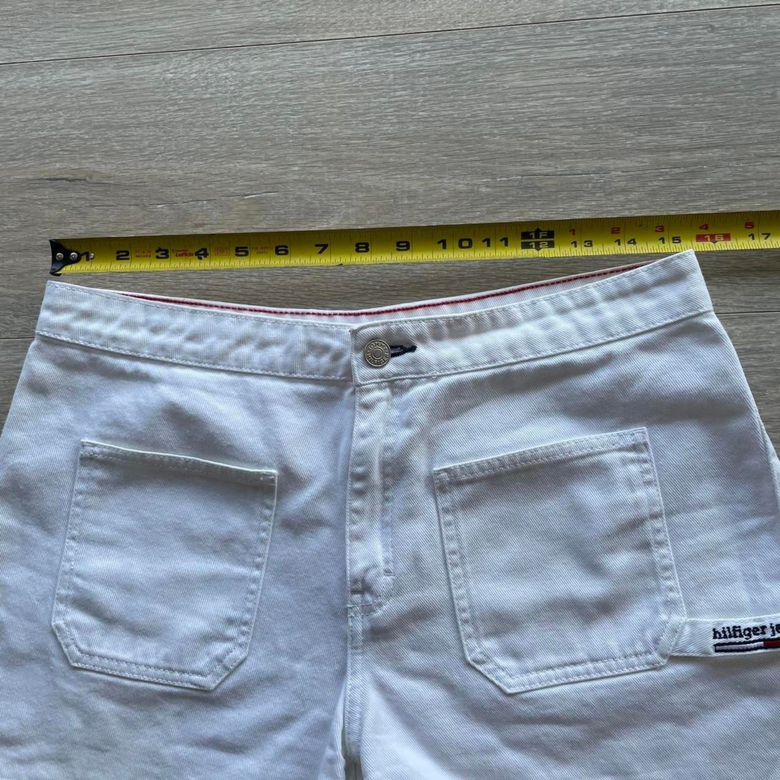 Tommy Hilfiger White Denim Carpenter Shorts Vintage Y2K Women's 8 90's Classic  thumbnail 6