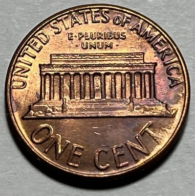 1974 Penny Errors DDR No FG Die Cracks Reverse Rainbow Toning Uncirculated