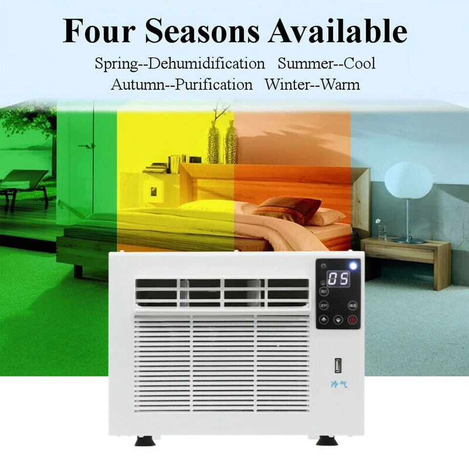 Caja de pared ventana 1100W aire acondicionado refrigerado refrigeración y calefacción con control remoto temporizador Foto 4 de 4