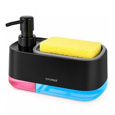 Dual Soap Dispenser With Sponge Holder Hand and Dish Soap 800ml Sink Organiser