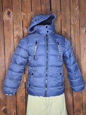Boys Diesel Winter Down Puffer Jacket Navy Blue Large