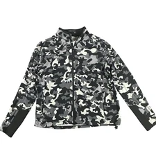 Greyson Golf Jacket Mens Large Gray Camo Full Zip Performance Tech Pelican Hill