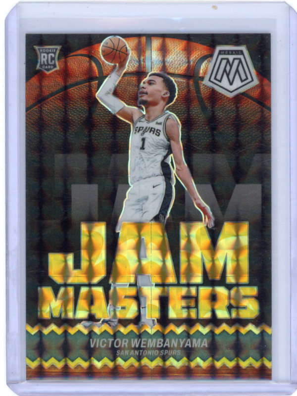 2023-24 Panini Mosaic Victor Wembanyama Jam Masters Yellow Reactive RC /99 Spurs