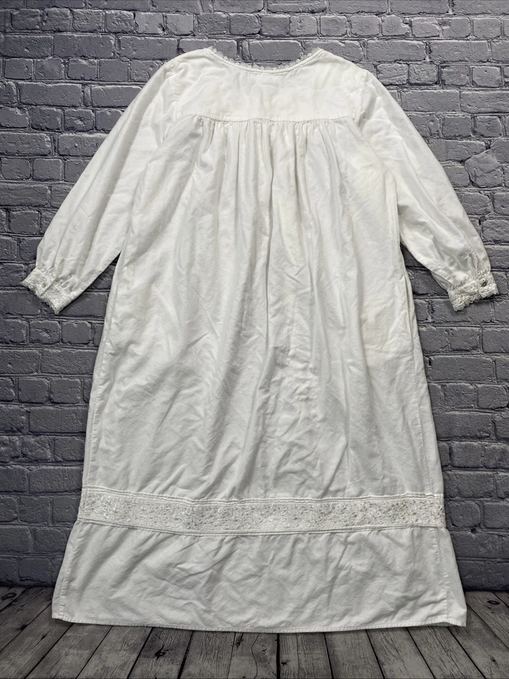 Camisón Eileen West para mujer talla M blanco floral bordado pradera cottagecore Foto 2 de 4