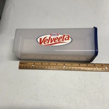 Rare VELVEETA Logo - Tupperware Cheese Keeper  1696-5 Blue Lid Clear