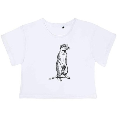 ''Meerkat Standing'' Damen Baumwolle Crop Tops (CO048230)