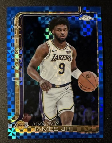 2025-26 Topps Chrome Basketball Bronny James Jr. #182 Blue X-Fractor (WX2)