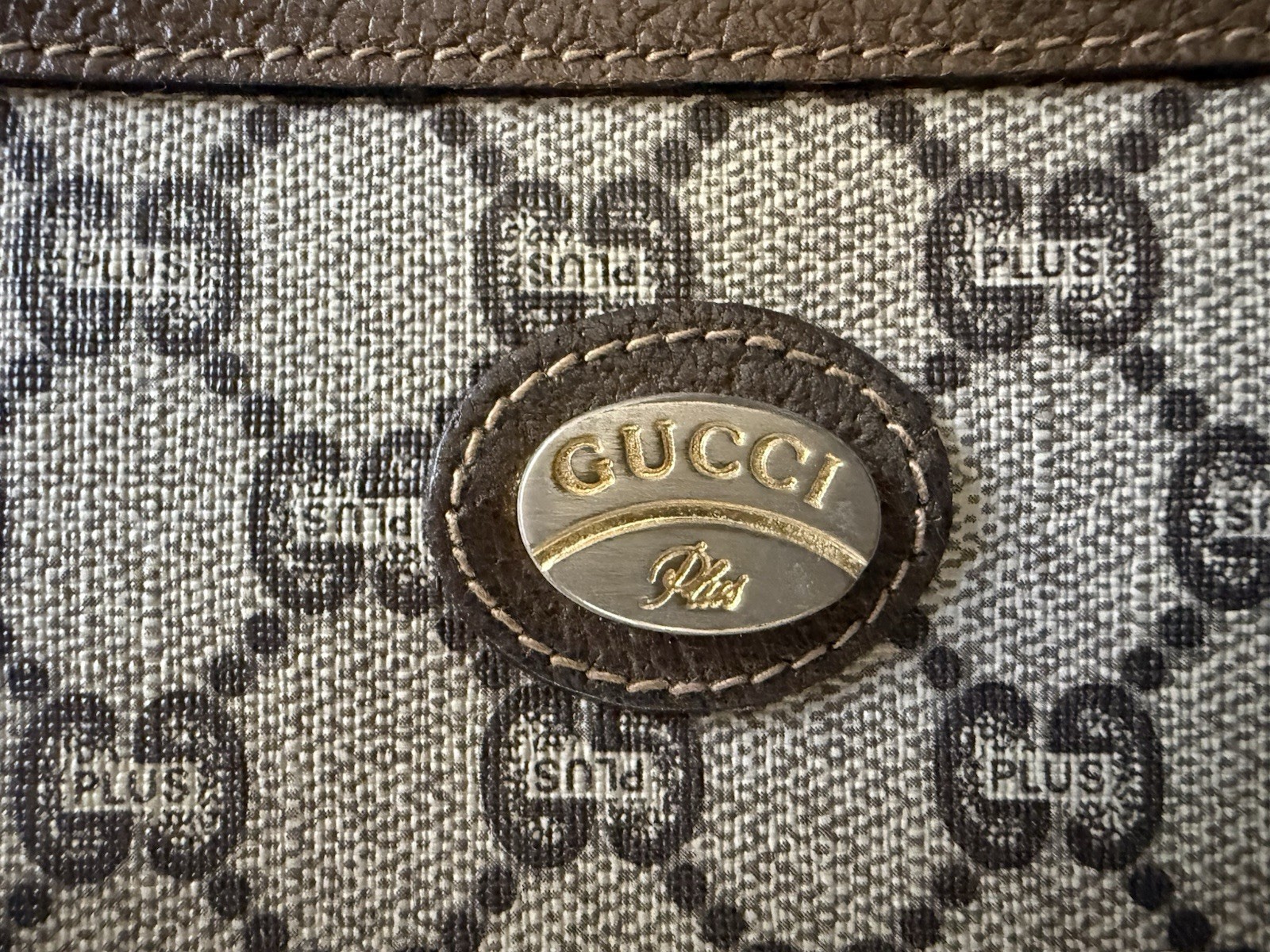  Gucci Vintage GG Plus Monogram Zip Clutch Pouch | Authenticated | Brown Canvas thumbnail 6