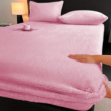 Extra Deep 30cm Teddy Bear Sherpa Fleece Fitted Sheet Cosy Warm Luxury Bed Linen