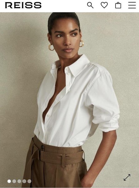 Women Reiss Shirt White Cotton S