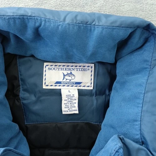 Southern Tide Sport Mens Blue Down Puffer Vest Skipjack Patch Size Large image 3