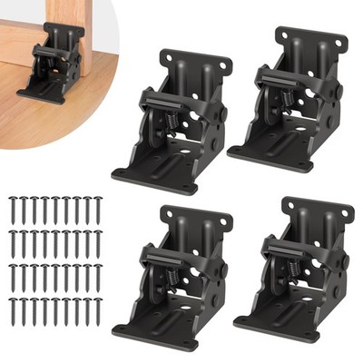 4 Pack Folding Brackets, Self-Lock Hinge with Screws for Folding Table Legs, ...