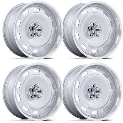 Set of 4 US Mags SCOTTSDALE 20x8.5/20x10 Silver w/ Polished Lip 5x5 Rims for C10
