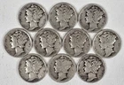 New ListingLot of 10 Mercury Dimes 90% Silver - Various Dates Free Shipping