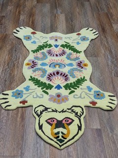 Tibetan Tiger Rug Animal Shape Handmade Kids Boho Rug Aesthetic Rug 3x5 Ft